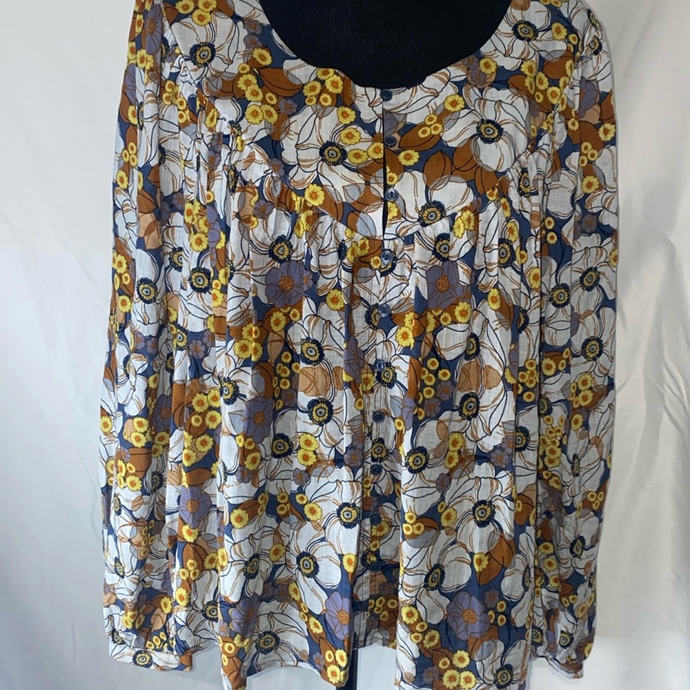 A.N.A. Floral gathered cotton top - XXL
